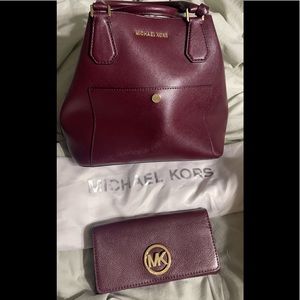 Burgundy MK & matching wallet